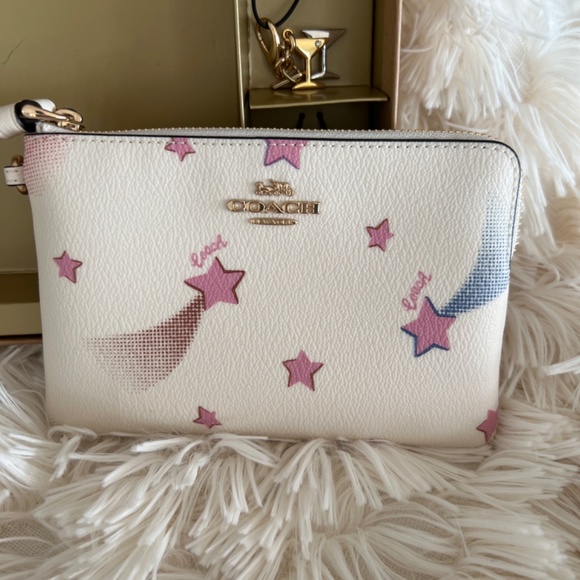 Coach Handbags - 🎉Host Pick 2X🎉Coach Disco Star Print Wristlet w/Detachable Charms & Corner Zip